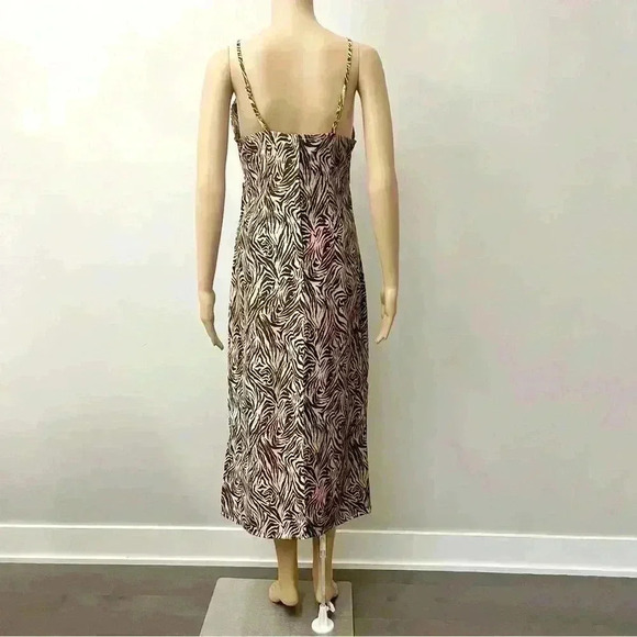 Two  tones Animal prints adjustable spaghetti straps V-neck cami midi-maxi dress - Picture 2 of 11